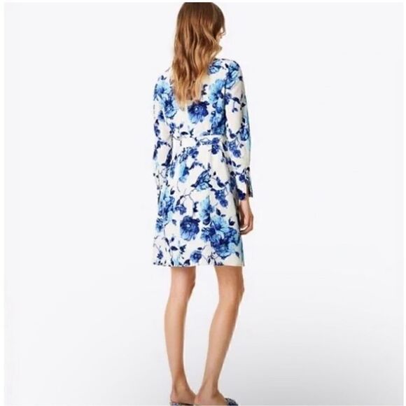 Tory Burch Giovanna Long sleeve Lilly floral 8 100% silk - Picture 5 of 16